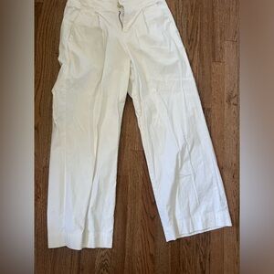 White wide leg pants